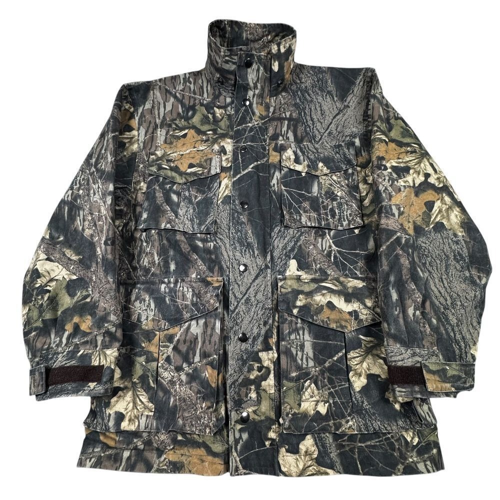 Mossy Oak Jacket Mens M Ozark Trail Break Up Canvas Camo Hunting Cargo Workwear